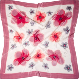 AM7-223 Hand-painted silk scarf, 70x70cm
