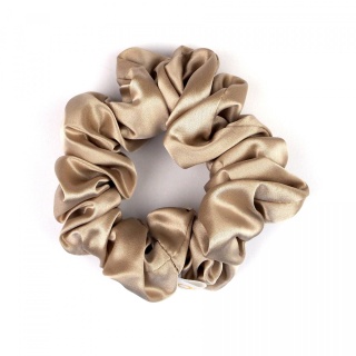 Jedwabna gumka do włosów scrunchie złota JGS-003