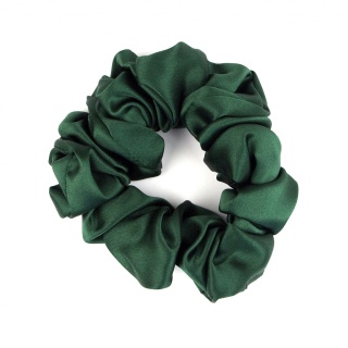 Jedwabna gumka do włosów scrunchie zielona JGS-004