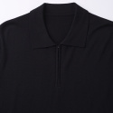 M2 Schwarzes Poloshirt aus Merinowolle