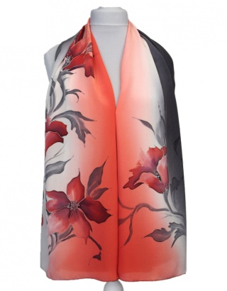 Szal jedwabny, ręcznie malowany, 170x45cm SZ-360