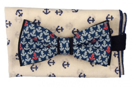 MP-024 Men's Bow Tie in a Set with a Pocket Square