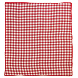 PJ-161 Red and white silk checkered pocket square