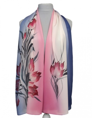 Szal jedwabny, ręcznie malowany, 170x45 cm SZ-367