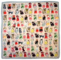 AP-010 Large Printeded Cats Scarf, 90x90(2)