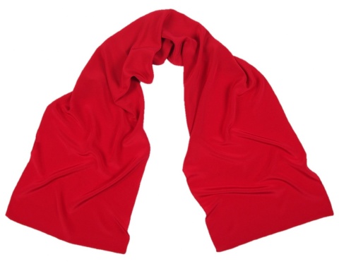 SZK 341 Czerwony Jedwabny Szal Krepa,140x25cm(3)