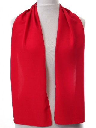 SZK-341 Red Silk Crepe Scarf, 100x20cm
