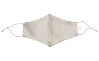 Hipoalergiczna jedwabna maseczka ochronna na twarz - srebrno szary