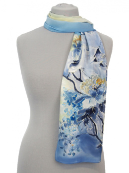 SZ-381 Hand-painted silk scarf, 135x30 cm