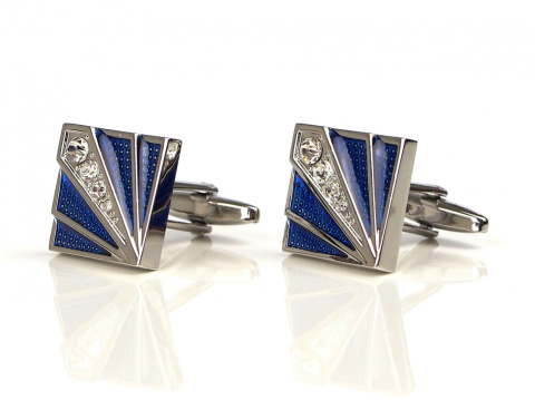 SP-832 Spinki do mankietów Niebieskie Ozdobne (1)