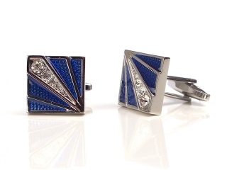 OUTLET-SP-832 Spinki do mankietów Niebieskie Ozdobne