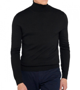ST-020 Men's Sweater Black Merino Wool