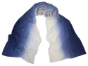 Navy Blue and White Silk Scarf, Hand Shaded, 170x45cm(1)