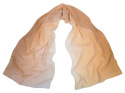 Beige and white silk scarf, hand shaded, 170x45cm(1)