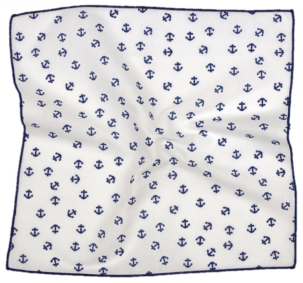 PB-2 Cotton Pocket Square with a Printed Pattern.(2)