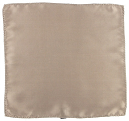 Dark beige, single-color silk pocket square, 30x30 cm