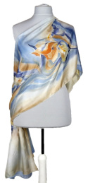 SZM-005 Hand-painted silk scarf, 250x90 cm(1)