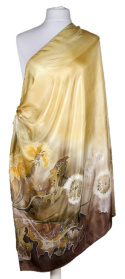 SZM-007 Hand-painted silk scarf, 250x90 cm(2)