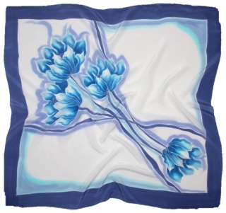 AM-742 Apaszka Jedwabna Ręcznie Malowana 90x90cm