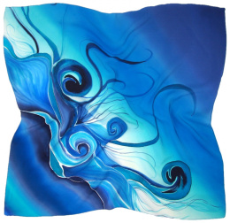 AM7-228 Hand-painted silk scarf, 70x70cm
