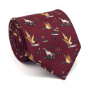 KM-108 Maroon necktie with a hunting motif(1)