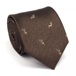 Braune Krawatte für Jäger - Hirsch