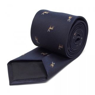 Hunting tie deer navy blue KM-091