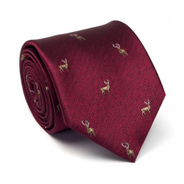 Bordowy Krawat dla Myśliwego - Jeleń