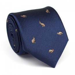 Marineblaue Krawatte für den Jäger - Hase