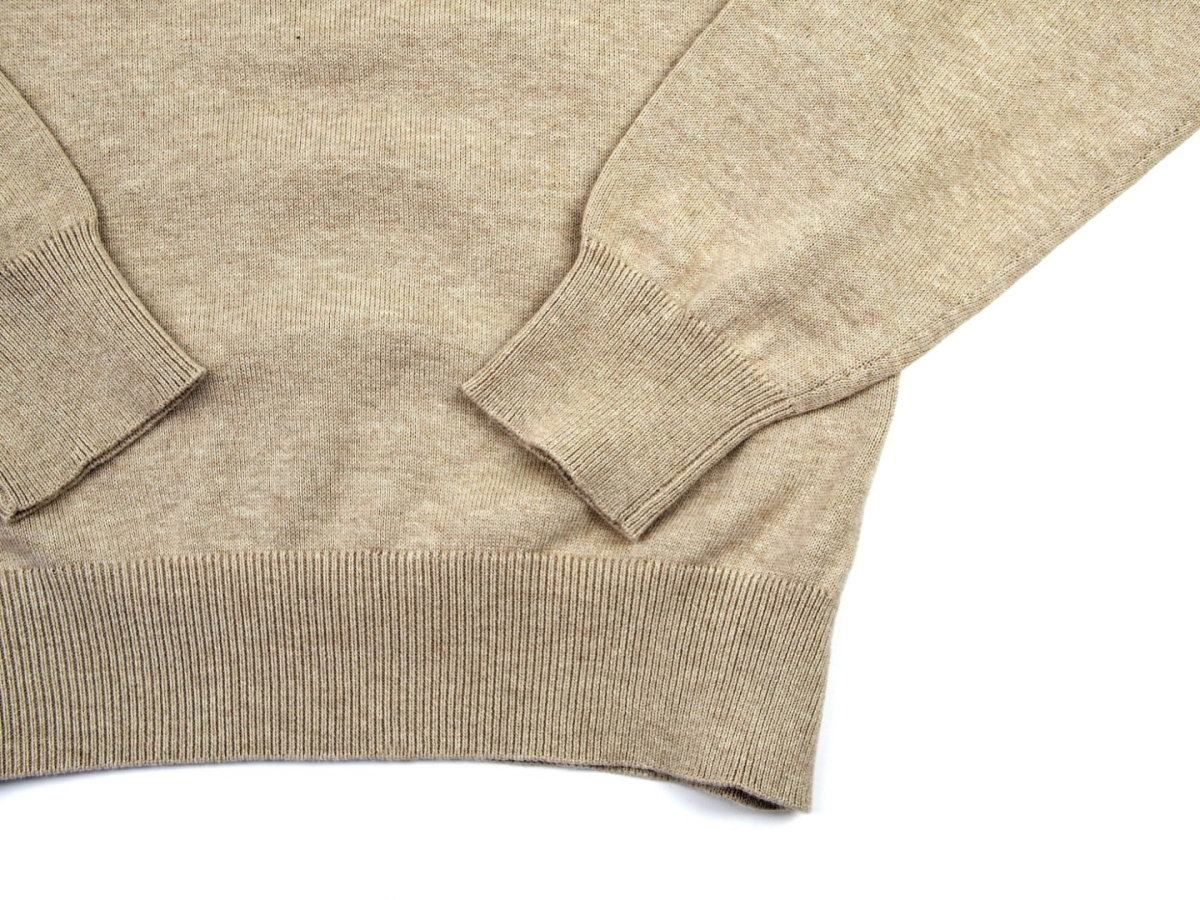 ST-021 Men's Beige round neck sweater.