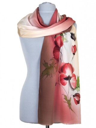 Szal jedwabny, ręcznie malowany 170x45 cm SZ-399