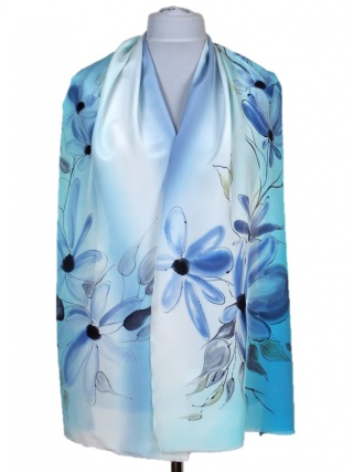 Szal jedwabny, ręcznie malowany, 170x45 cm SZ-402