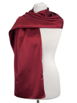 SZK-374 Burgundy satin silk scarf, 180x45cm