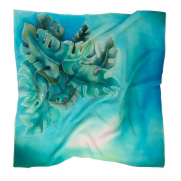 AMS-028 Hand-painted silk scarf, 60x60cm