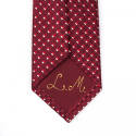 KM-065 Burgundy silk tie with a pattern.(3)