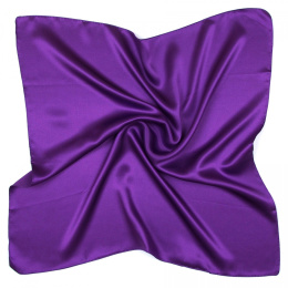Violet silk satin scarf, 70x70 cm