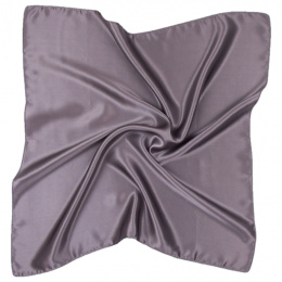 Violet-Beige silk satin scarf, 55x55cm