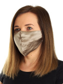 JML-016 Silk Face Mask with filter pocket - Dark Beige