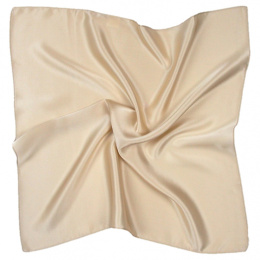 Light beige silk satin scarf, 70x70cm