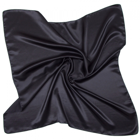 Black Satin Scarf, 90x90cm