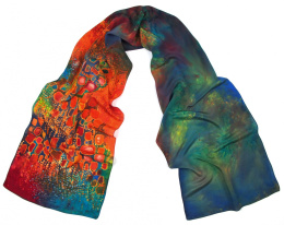 SZ-604 Hand-painted silk scarf, 140x30 cm