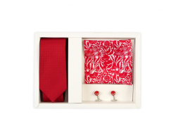 ZP-003 A gift set for him: silk tie + pocket square + cufflinks