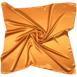 Golden silk satin scarf, 70x70cm