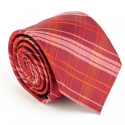 OUTLET Czerwony krawat ze wzorem