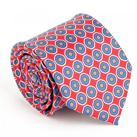 OUTLET Red necktie with a pattern