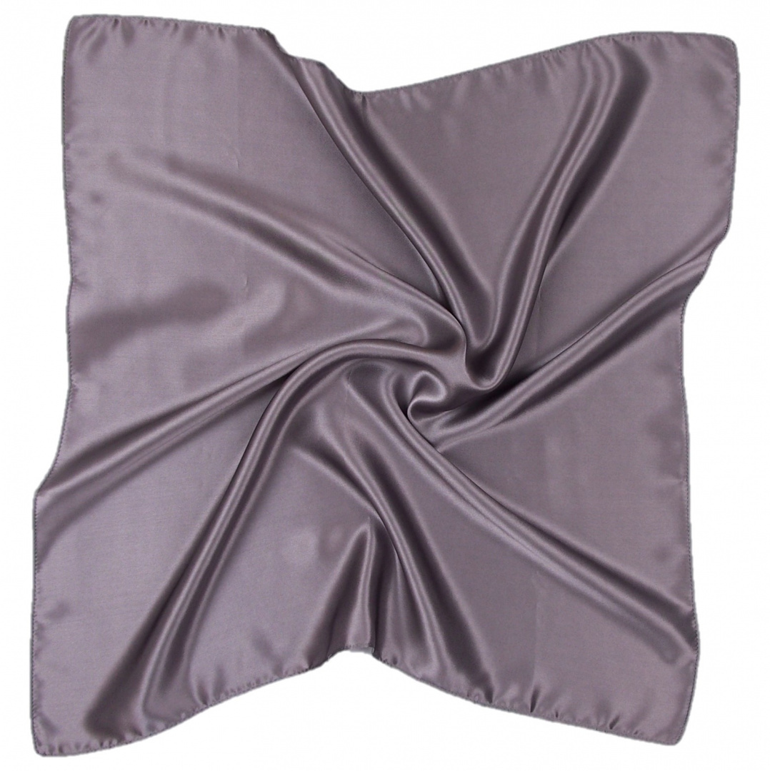 Violet-Beige silk satin scarf, 90x90cm