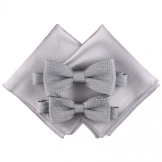 MP-035 Gray fly with pocket square - Dad and Son