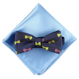 MP-038 Men's Bow Tie in a Set with a Pocket Square