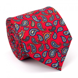 KM-131 Red necktie with a pattern