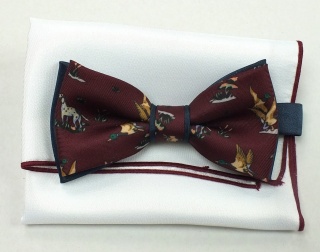 MJ-011 Mucha Jedwabna w Zestawie z Poszetką